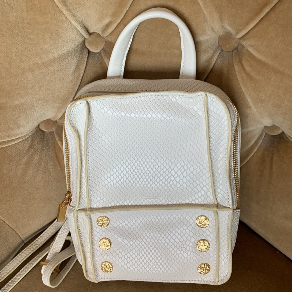 Hammitt Mini Hunter Backpack in Marshmallow with Gold Rivits - Picture 3 of 12